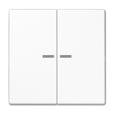 Klawisz podwójny z okienkami do podświetlenia, biały