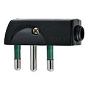 Wtyczka, standard włoski SPA17, czarna (pod kątej 90 do kabla)