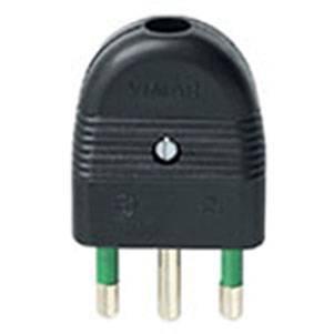 2P+E 16A axial plug black