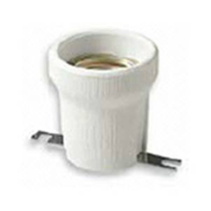 E27 ø43mm porc.lamphld +straight brack.w