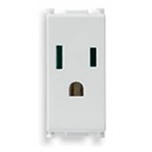 Gniazdo 2P+E, 15A, 127V, standard amerykański, SICURY, 1M, biały