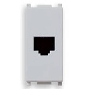 Gniazdo telefoniczne, RJ11, 1M, srebrny