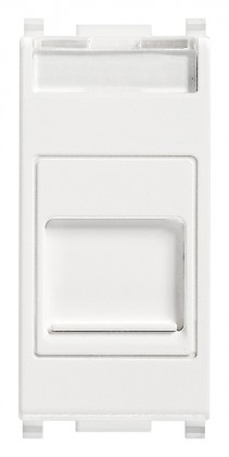 Gniazdo telefoniczne z pokrywą, RJ11, 1M, biały