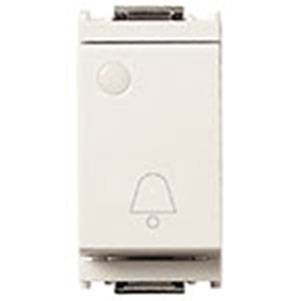 Przycisk 1P, NO, 10A, symbol - dzwonek, świecący wskaźnik, 1M, biały