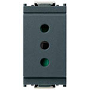 Gniazdo 2P+E, 10A, standard P11, 1M, antracyt