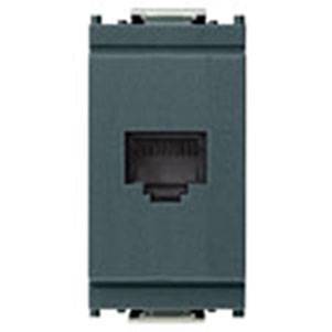 Gniazdo telefoniczne RJ12, 1M, antracyt