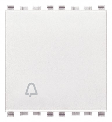 Przycisk 1P, NO, 10A, 2M, symbol dzwonka, biały