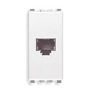 Gniazdo telefoniczne, RJ11, 1M, biały