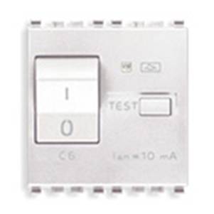 Wyłącznik różnocowo-prądowy 1P+N, 10mA, C6, 2M, biały