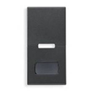 Klawisz, bez symbolu, z polem opisowym, 1M, antracyt