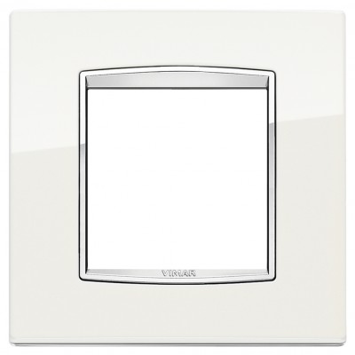 Ramka ozdobna Classic CHROME, 2M, metalowa, arktyczny biały