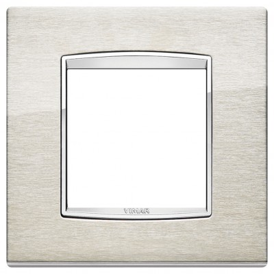 Ramka ozdobna Classic CHROME, 2M, metal, szczotkowane aluminium