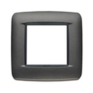 Ramka ozdobna, Round, metal lakierowany, 2M, matowy antracyt