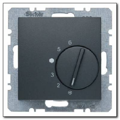 Regulator temperatury pomieszczenia z zestykiem zmiennym i elementem centralnym; antracyt; B.1/B.3/B.7 Glas Numer katalogowy: 20261606