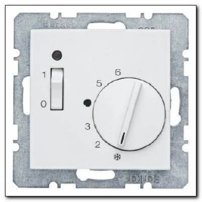 Regulator temperatury pomieszczenia z zestykiem zwiernym, elementem centralnym i łącznikiem; śnieżnobiały; B.1/B.3/B.7 Glas Numer katalogowy: 20301909