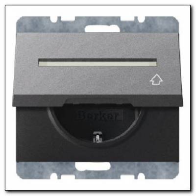 Gniazdo SCHUKO z pokrywą i polem opisowym; antracyt mat, lakierowany; K.1 Numer katalogowy: 47527106