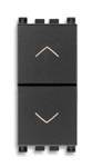 Łącznik żaluzjowy, dwa wzajemnie blokujące się przyciski, NO+NO, 10A, 1M, antracyt
