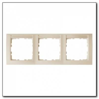 Ramka 3-krotna pozioma z polem opisowym; kremowy, połysk; S.1 Numer katalogowy: 10238912