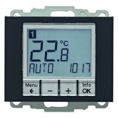 Regulator temperatury ze sterowaniem czasowym i elementem centralnym; antracyt, mat; K.1 Numer katalogowy: 20447106