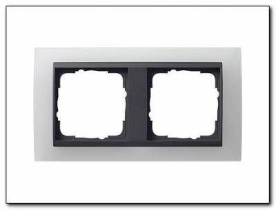 Ramka podwójna antracytowy Gira Event Opaque biały