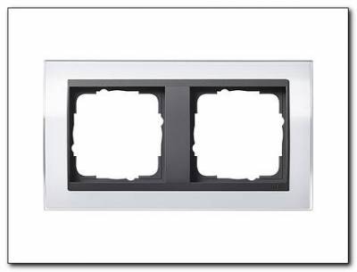 Ramka podwójna antracytowy Gira Event Clear biały