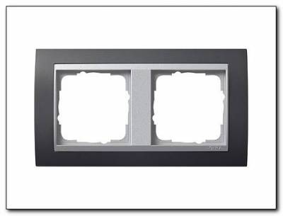 Ramka podwójna aluminiowy Gira Event antracytowy