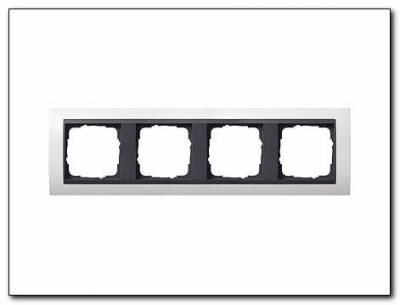 Ramka poczwórna antracytowy Gira Event biały