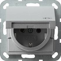 Gniazdo SCHUKO z klapką System 55 kolor alu