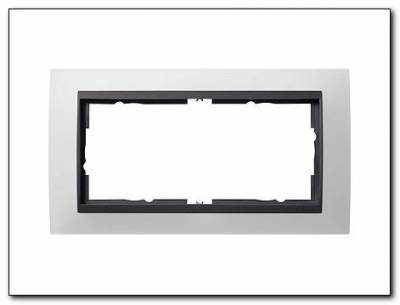 Ramka 2x b.most.śr. antracytowy Gira Event Opaque biały