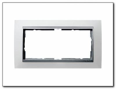 Ramka 2x b.most.śr. aluminiowy Gira Event Opaque biały