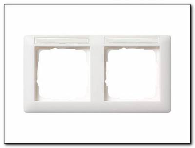 Ramka podwójna z p.opis, poziome Standard 55 biały matowy