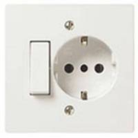 1P 10AX 1-way switch+P30 outlet white