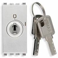 Przycisk 2P z kluczykiem wyjmowanym w obu poz., NO, 16A, 1M, srebrny
